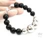 Preview: Onyx Armband mit großen Silberkugeln