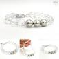 Preview: Bergkristall Armband mit Silberkugeln