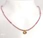 Preview: Zarte, rosafarbige Turmalinkette mit 18kt Gelbgold