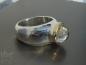 Preview: Silberring mit Rutilquarz in Gold gefasst
