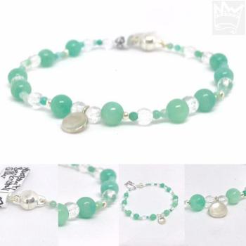 Amazonit / Bergkristallarmband