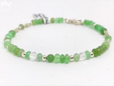 Preview: Chrysopras / Bergkristallarmband