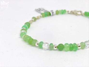 Chrysopras / Bergkristallarmband
