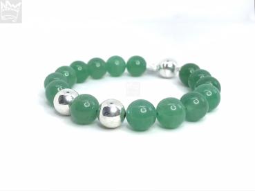 Aventurin Armband mit Silberkugeln