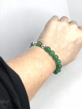 Preview: Aventurin Armband mit Silberkugeln