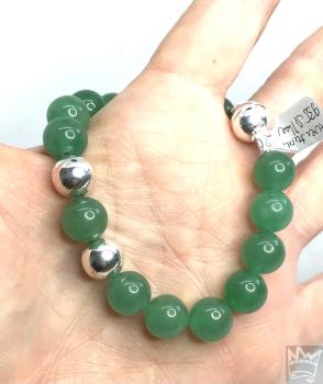 Preview: Aventurin Armband mit Silberkugeln