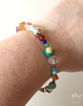 Preview: Kunterbuntes Edelsteinarmband