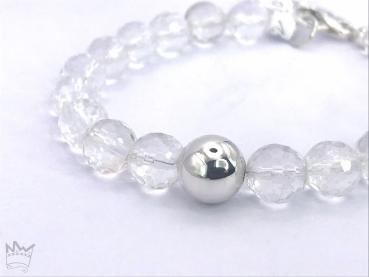 Bergkristall Armband mit Silberkugel