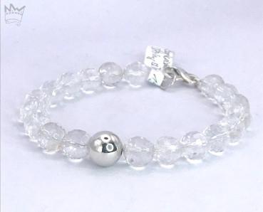 Preview: Bergkristall Armband mit Silberkugel