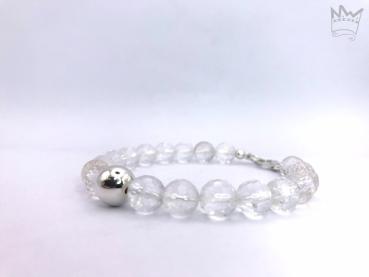 Preview: Bergkristall Armband mit Silberkugel