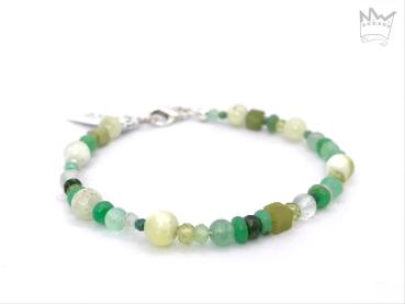 Edelsteinarmband in Grüntönen