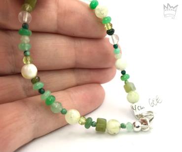 Preview: Edelsteinarmband in Grüntönen