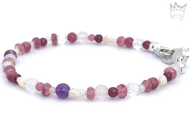 Edelsteinarmband in Rosa und Rosétönen