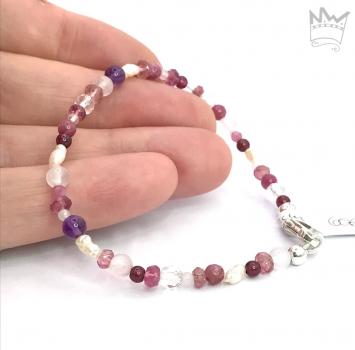 Preview: Edelsteinarmband in Rosa und Rosétönen