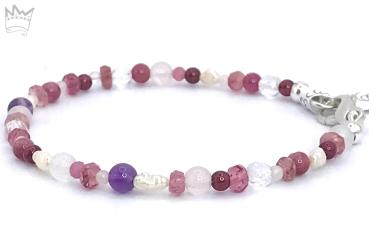 Preview: Edelsteinarmband in Rosa und Rosétönen