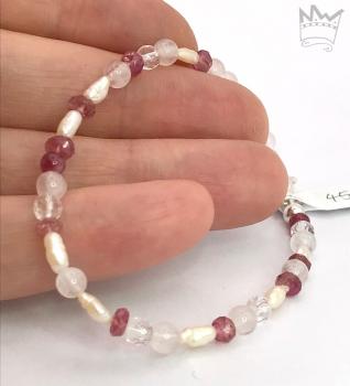Preview: Edelsteinarmband in rosa Pastelltönen
