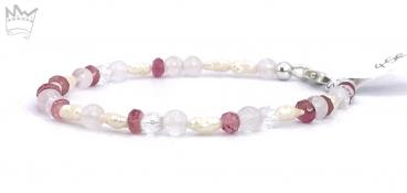 Preview: Edelsteinarmband in rosa Pastelltönen
