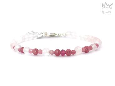 Rosenquarz- Turmalinarmband