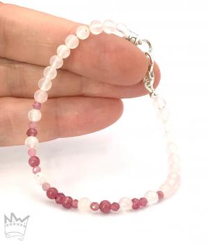 Preview: Rosenquarz- Turmalinarmband