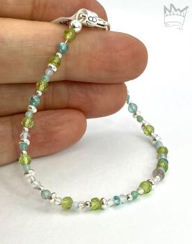 Preview: Armband in Grün-/Hellblautönen