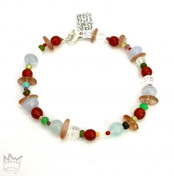 Preview: Buntes Edelsteinarmband