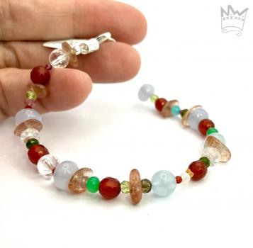 Preview: Buntes Edelsteinarmband