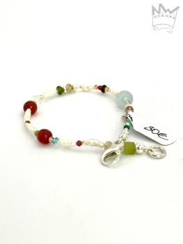 Preview: Armband Perle mit Edelsteinen