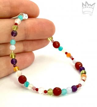Preview: Kunterbuntes Edelsteinarmband