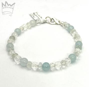 Preview: Aquamarin- Bergkristall Armband