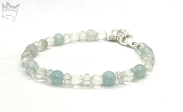 Aquamarin- Bergkristall Armband