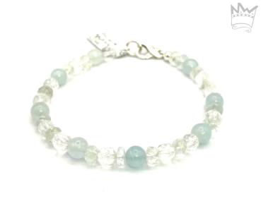 Aquamarin- Bergkristall Armband