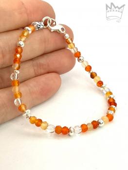 Preview: Karneol Bergkristall Armband