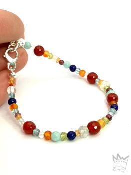 Preview: Kunterbuntes Edelsteinarmband A1082