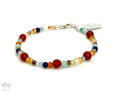 Preview: Kunterbuntes Edelsteinarmband A1082