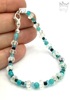 Preview: Edelsteinarmband in Blautönen A1085