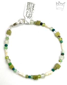 Preview: Zartes Armband in Grüntönen