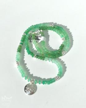 Preview: Chrysopras Kette mit Silberanhänger