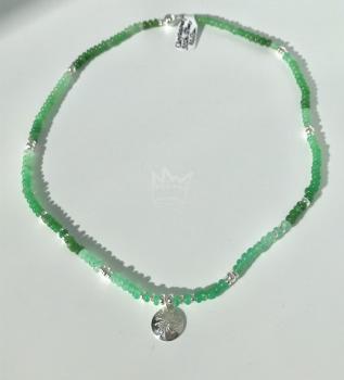 Chrysopras Kette mit Silberanhänger