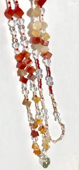 Karneol mit Bergkristall Kette