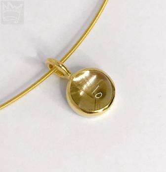 Preview: Rutilquarzanhänger mit Goldreif