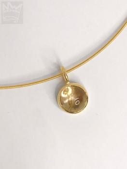 Preview: Rutilquarzanhänger mit Goldreif