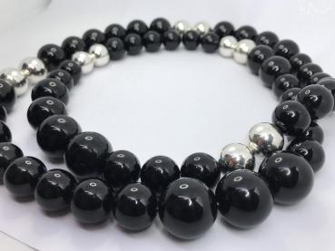 Onyx-Silber-Kette
