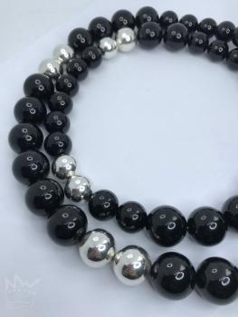 Onyx-Silber-Kette
