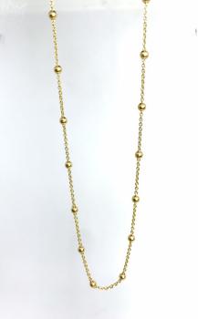 Preview: Goldene Ankerkette mit Kugeln