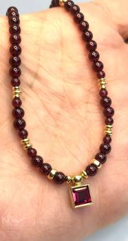 Rhodolith/Granat Collier