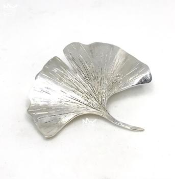 Ginkoblatt Brosche