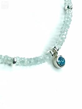 Preview: Aquamarin Kette mit Silber
