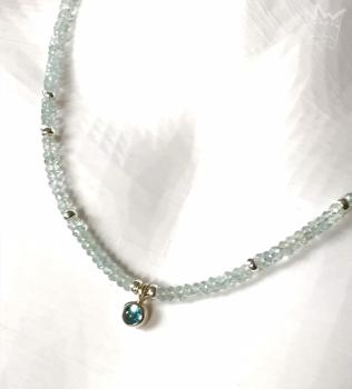 Preview: Aquamarin Kette mit Silber