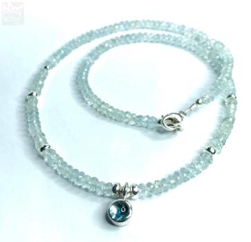 Preview: Aquamarin Kette mit Silber
