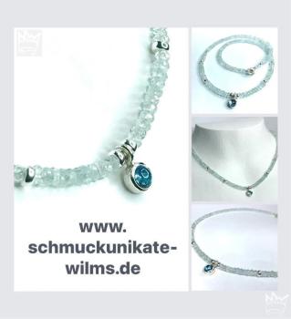 Aquamarin Kette mit Silber